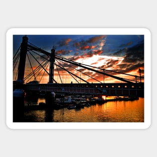Albert Bridge Sunset River Thames London Sticker